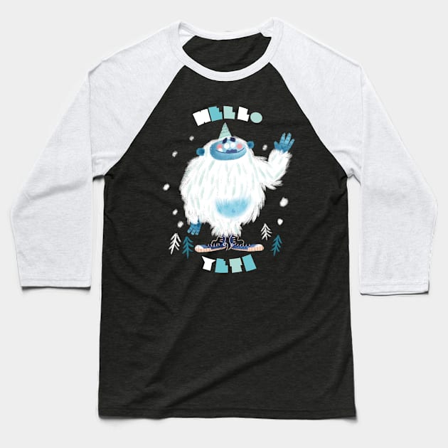 Hello Yeti! Baseball T-Shirt by Geeksarecool